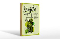 Holzschild Rezept Mojito Cocktail Recipe Drink 20X30 Cm Deko Schild
