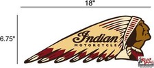  IND-2-R 18" RIGHT INDIAN MOTORCYCLE WAR BONNET STICKER DECAL