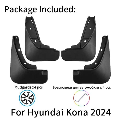4x Front Rear Splash Guards Mud Flaps Mud Fender Mudguard For Hyundai Kona 2024 - Picture 7 of 7