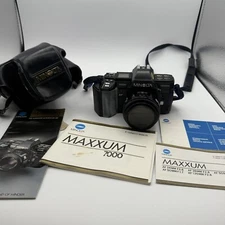 Minolta Maxxum 7000 35mm SLR Camera with Case Manuals Lens Tested For Power