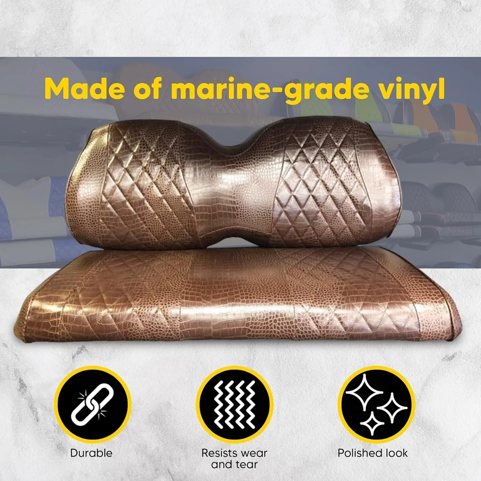 Club Car Seat Cover Diamond FRONTS BROWN GATOR Precedent Golf Cart 2004+, 2PC Foto 2 de 4