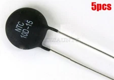 5Pcs Inrush Curren Limiter Power Thermistors 10Ohms 5Amp 15Mm Disk Ntc 10D-15 vs