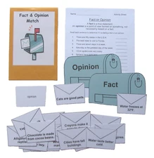 Teacher Made Literacy Center Elementary Learning Resouce Game Fact & Opinions