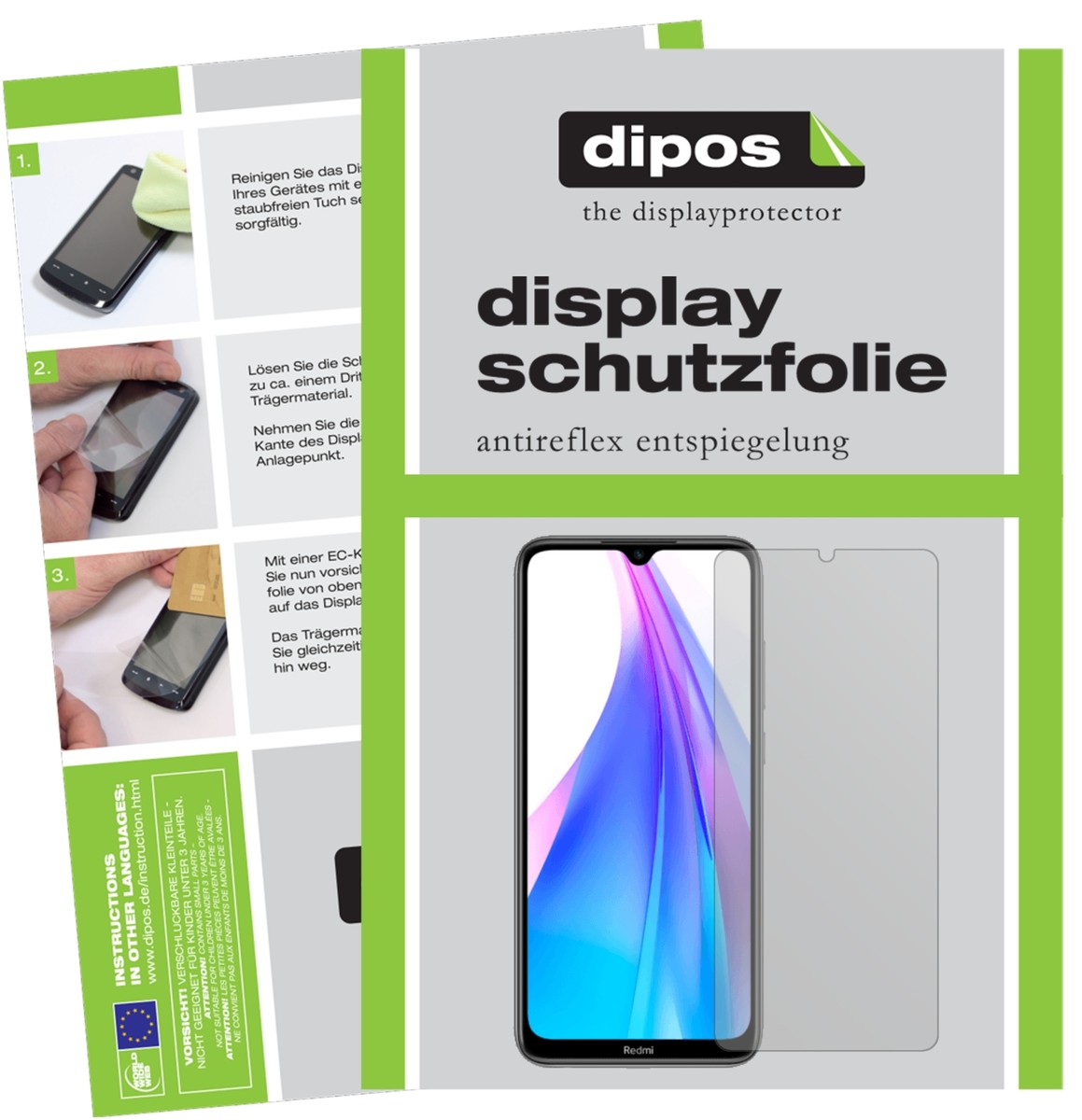 6x Pellicola per Xiaomi Redmi Note 8T posteriore Protettiva Protezione Schermo