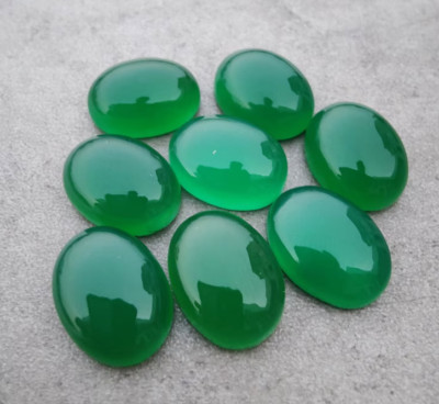 [WHOLESALE] NATURAL GREEN ONYX CABOCHON OVAL SHAPE LOOSE GEMSTONE LOT.