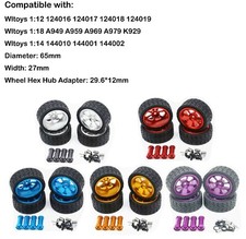 Metal 12mm Hex Tires Wheel Kit Parts For RC Wltoys 1/14 144010 144001 144002