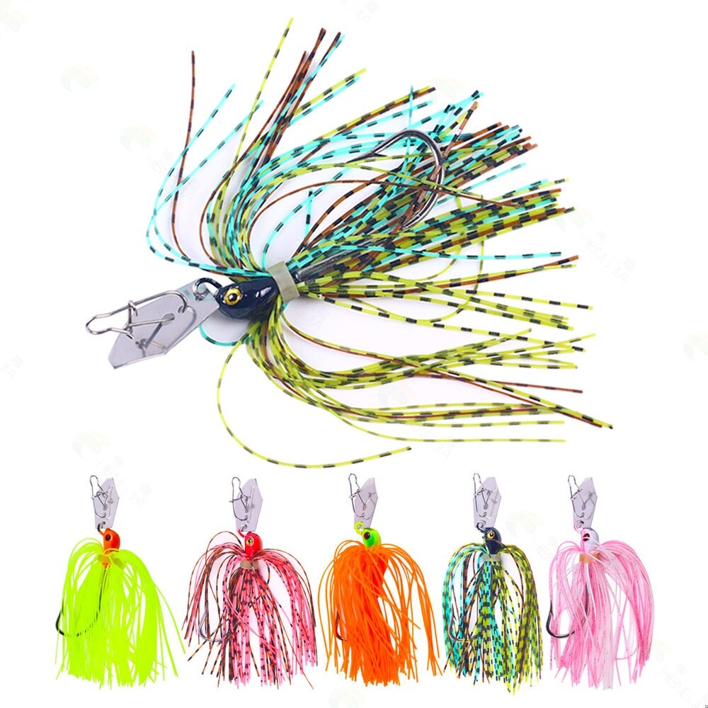 5PCS/Set Spinnerbait Blade Bait with Rubber Skirt 11g Fishing Lure Buzzbait - Image 1