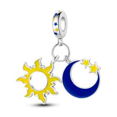 Collana Sole E Luna In Argento 925 – Ciondolo Simbolico Con Catena – Gioiello Ipoallergenico In Confezione Regalo Con Panno Lucidante