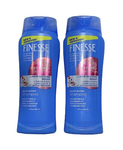 (2) FINESSE Restore Strengthen Moisturizing Shampoo Hair Reviving Boost 13 Fl Oz - 第 1/2 張圖片