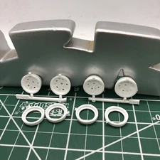 4 W Vintage Sprint Car Modified Halibrand WHEELS W Backs ATL1:25 LBR Model Parts