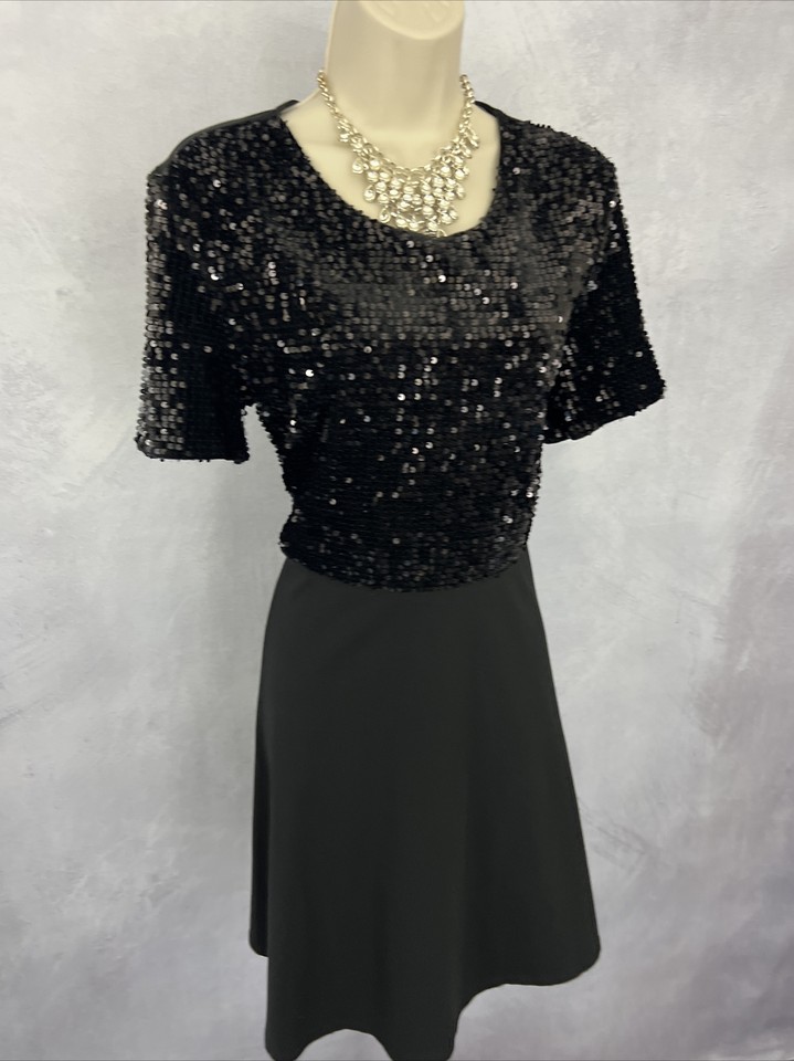 DOROTHY PERKINS Dress Black Sequins Party Evening Special Formal
