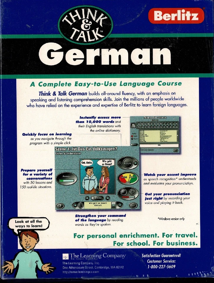 Berlitz Think & Talk German Pc Mac New XP Conversation Reading Grammar Everyday - Image 2 of 2