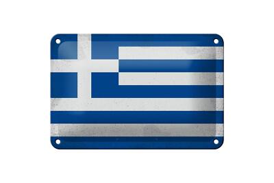 Blechschild Flagge Griechenland 18x12cm Flag Greece Deko Vintage Schild