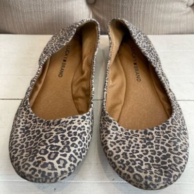 Lucky Brand Cheetah Leopard Flats Women Size