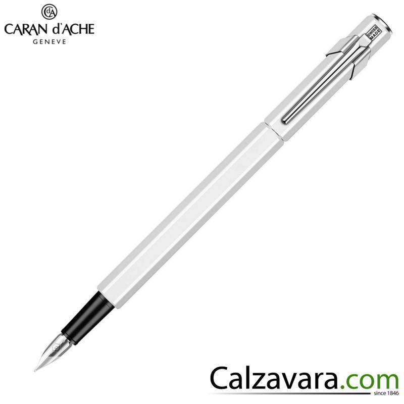 Caran d'Ache 849 Stilografica | Fountain Pen CdA | Pennino Medio(M) Bianca White