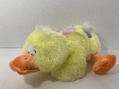 Goffa Easter duck plush yellow purple egg pink ribbon quacking sound dying