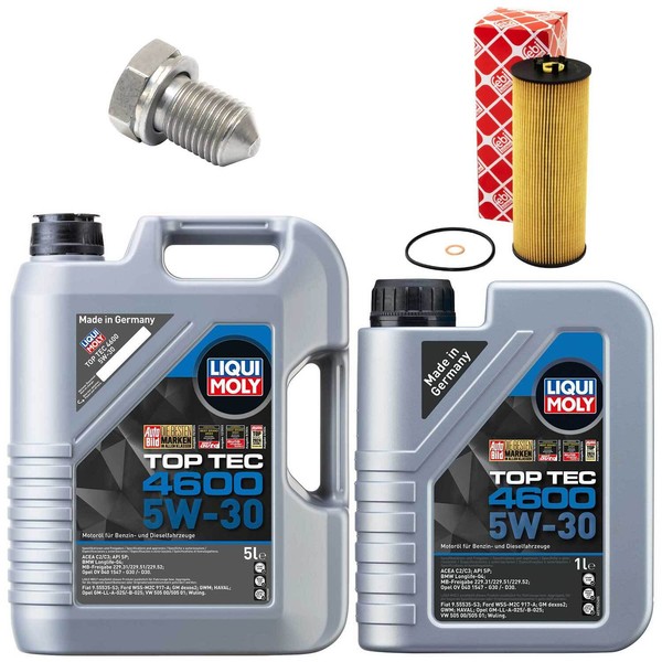 MotoröL Filter Set 4600 5W-30 Liqui Moly 6 Liter + Schraube FüR Skoda Superb I-image