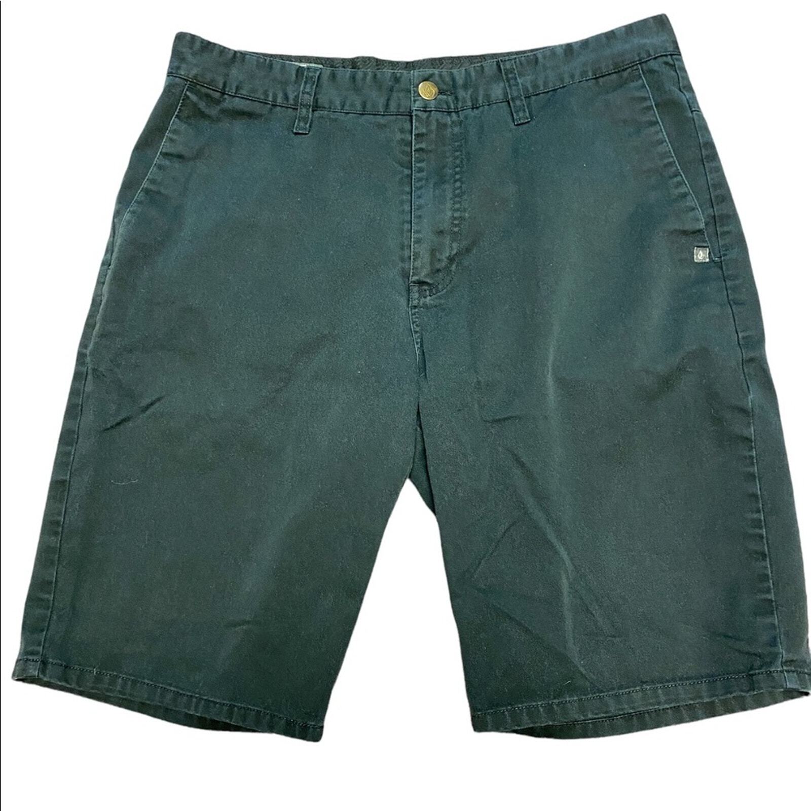 Volcom Mens Size 33 Black Flat Front Shorts