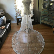 OLEG CASSINI Bridal Sweep Train Jacket, Lace and Pearls