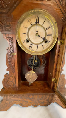 1907 ANTIQUE WATERBURY CLOCK CO Festus MANTEL CLOCK Working