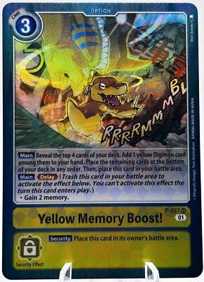 Yellow Memory Boost! P-037 Digimon NM