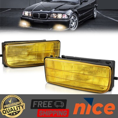 Fog lights For BMW E36 M3 3 Series 1992-1999 Selected Models Yellow Lens 1 Pair