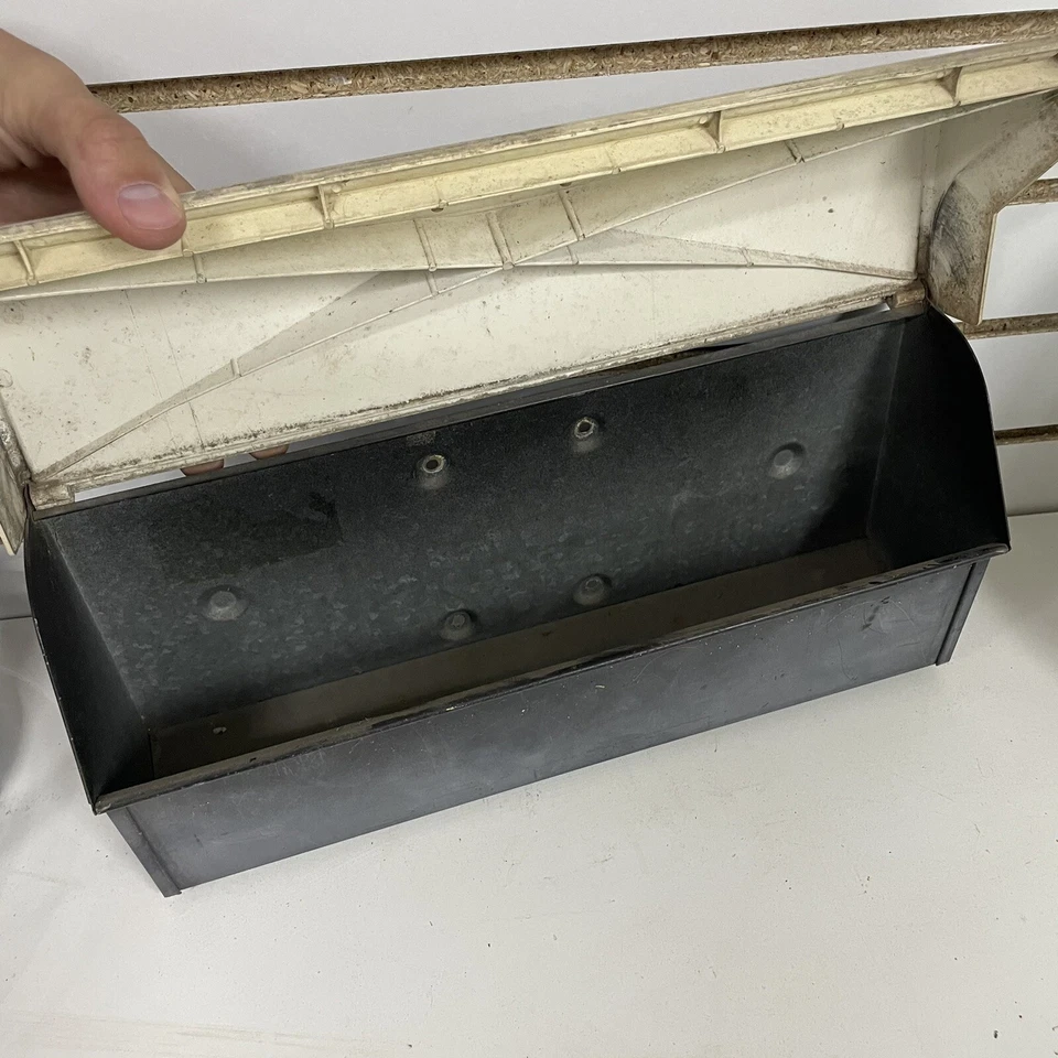 Buzón de casa de metal rústico vintage 16" porche con águila rojo blanco negro - LN Foto 4 de 4