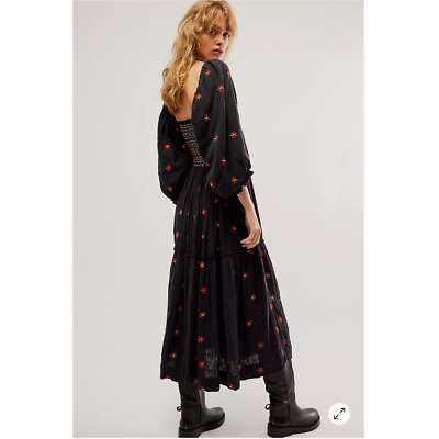 Free People Dahlia Embroidered Maxi Dress XS NWOT | eBay