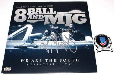8BALL & MJG SIGNED 'GREATEST HITS' RSD RAP VINYL RECORD LP BECKETT