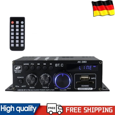AK380 Audio Amplifier 2 Channel Home Theater Amplifier HIFI Bass 40W+40W Karaoke
