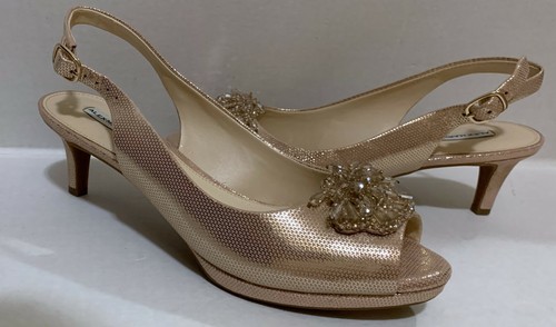 Alex Marie Rose Gold Open Toe Heels 9 M 