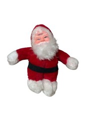 NANCO Christmas Plush SANTA Doll Rubber Face Vintage Nancy Sales Co. 8" Ornament