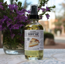 Handcrafted Vanilla Cream Pie Dry Body Oil w/ Sprayer USA Made Moisturizing 4 oz