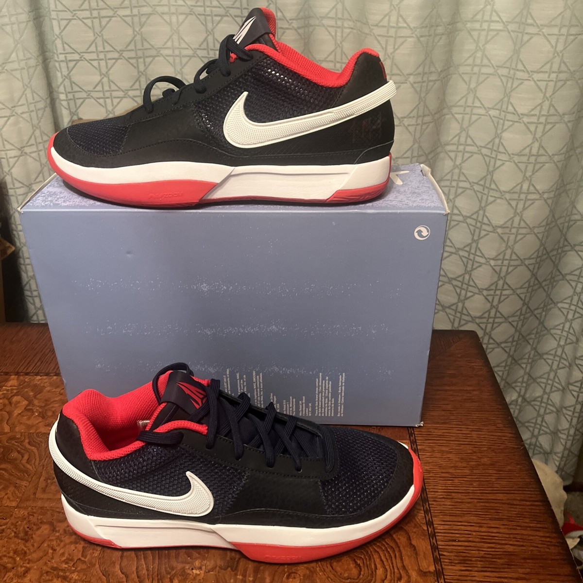 NIKE JA MORANT 1 USA BASKETBALL SHOES FQ4796 403 RED WHITE  display picture 3