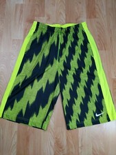 Nike Dri-Fit Youth Shorts Size Extra Large XL Bright Yellow gray 2 Pockets