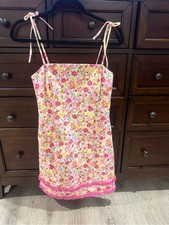 Lily Pulitzer Vintage Tie-Strap Floral Shift Mini Dress EUC size 2