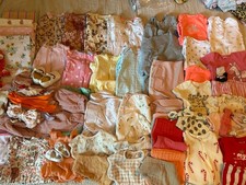 Huge 75 piece Baby Girl clothing lot size newborn 0-3 months EUC gowns sleeper