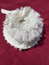 Vintage White Baby Bonnet Lace Flowers Easter Christening Baptism Hat