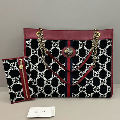 Gucci Multicolor Tweed Web Rajah Tote Large rare 100%authentic-excellent