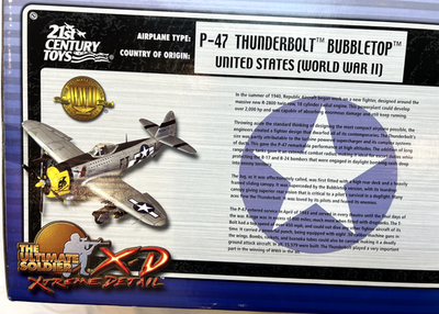 Ultimate Soldier U.S. P-47 Thunderbolt Bubbletop Fighter WWII 1/18