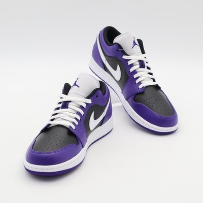 553558-501 Nike Air Jordan 1 Low Court Purple White Black (Men's