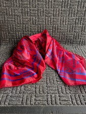 PARIS SCARF 36" X 36" BRAND NEW  NWOT RED / BLUE POLYESTER
