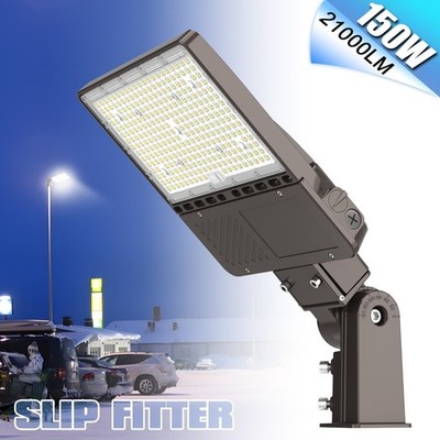 150W Parking Lot Lights 21000LM 5000K LED Street Light with Dusk to Dawn KUKUPPO
