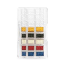 Stampo 24 cioccolatini mattoncini Lego in policarbonato 3,3–2,5–1,8 cm Decora