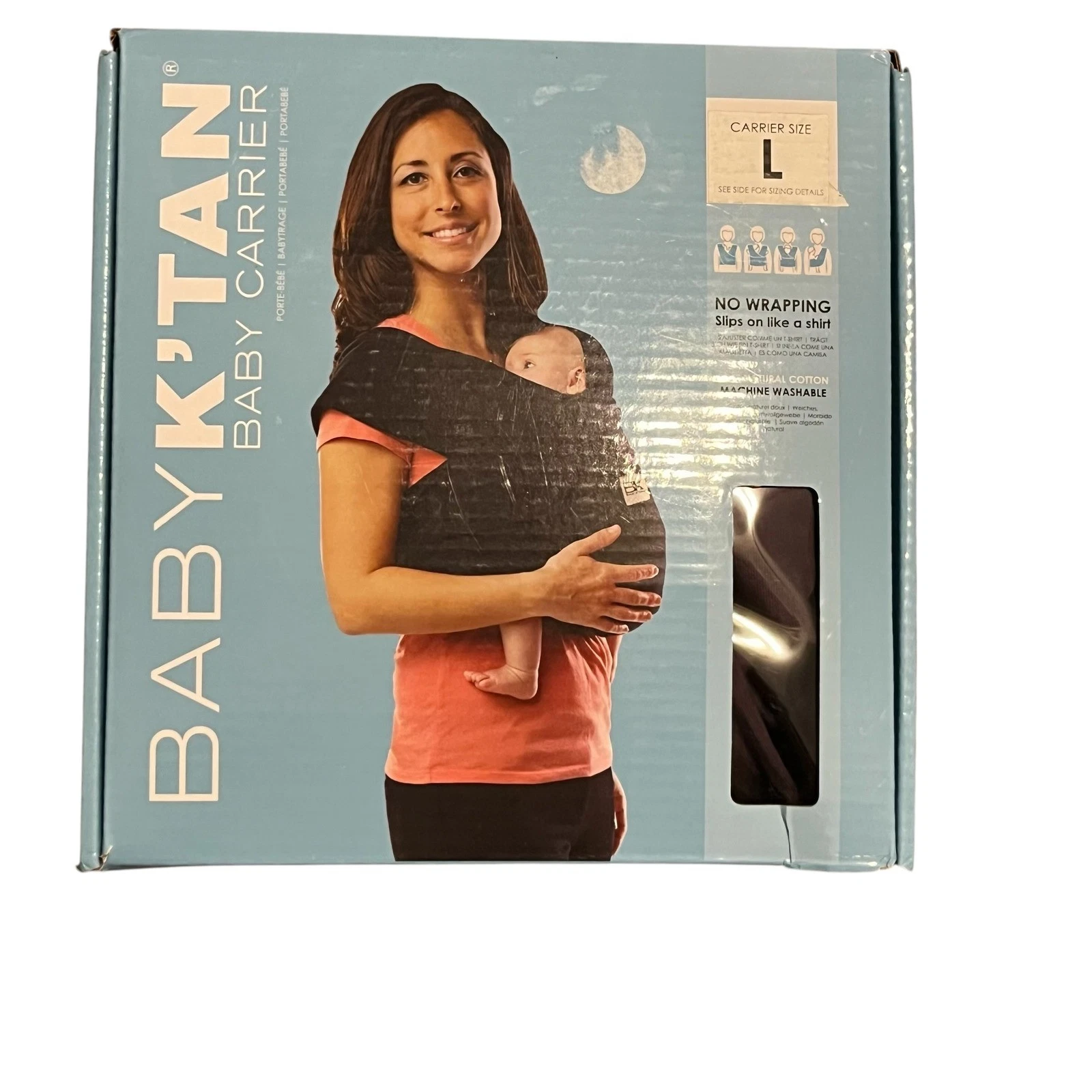 Baby K'tan Original Baby Carrier Eggplant Purple Size Large Cotton Wrap Sling