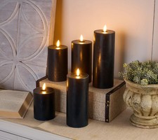 Home Reflections 5-pc Flameless Pillar Candles w/ Gift Box Midnight Blue