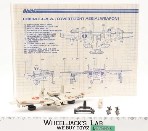 Cobra Claw C.L.A.W. Glider 100% Complete G.I. Joe 1983 Hasbro Vintage Vehicle