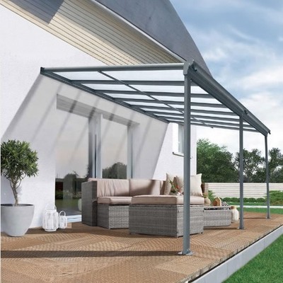 osoltus Alu Terrassenüberdachung Terrassendach Veranda grau 435x300 cm