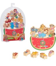 Just Play CoComelon Best Friends Wooden Balance Blocks, Recycled Wood, Kids Toys