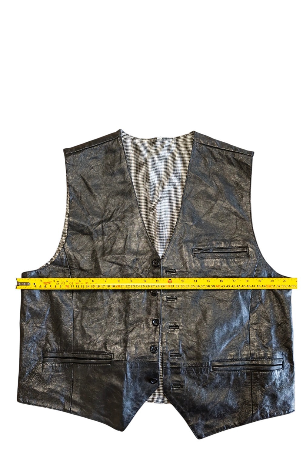 Vintage genuine leather biker vest/waistcoat - Size M image 4